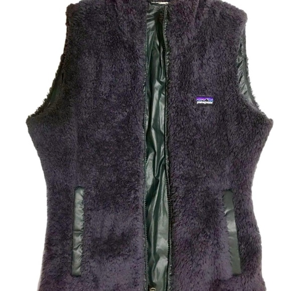 Patagonia Reversible Vest Fuzzy Cozy Purple Charcoal Gray - Picture 3 of 9